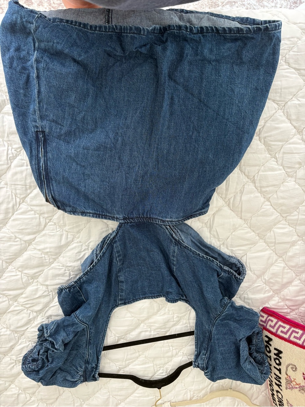 Show Me Your MuMu Denim Blue Puff-Sleeve Mini Dress - Picture 3 of 4